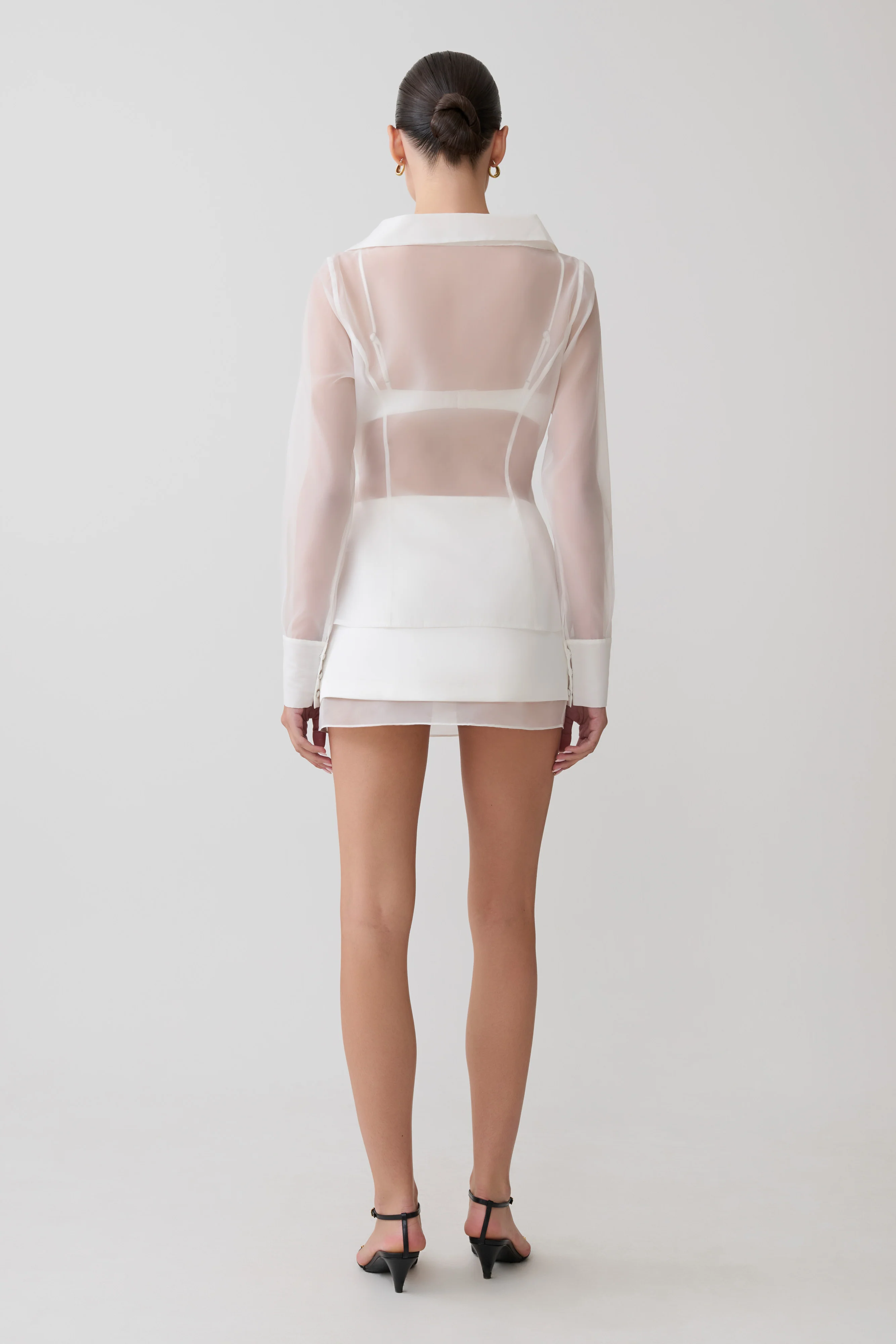 Frankie Satin Mini Skirt - White - Image 5